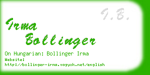 irma bollinger business card